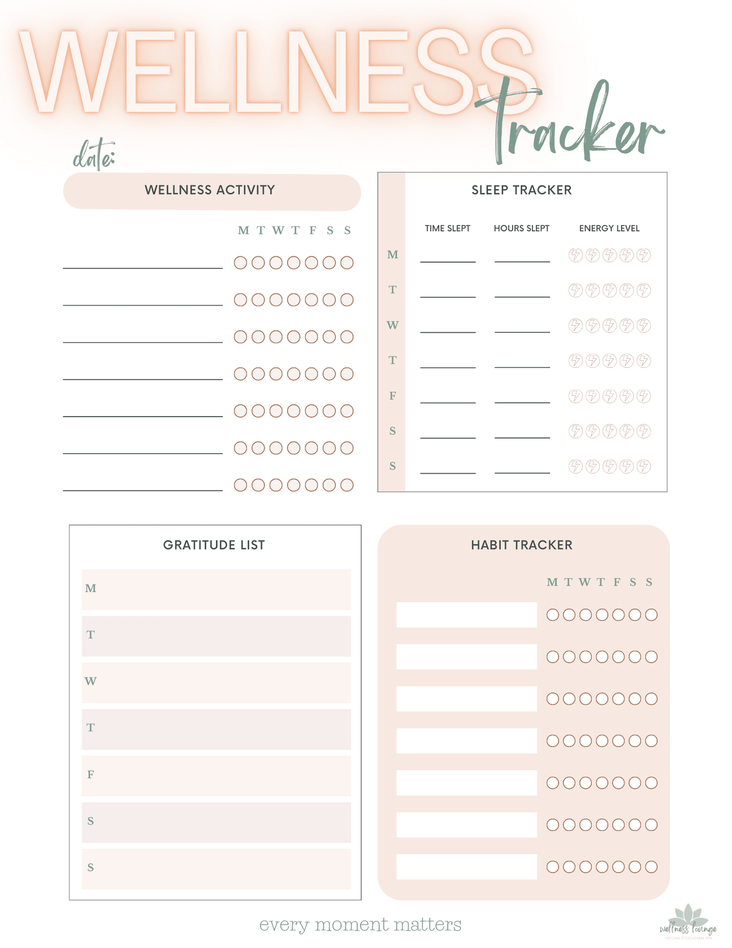 Everyday Wellness - Yearly 2025 Wellness Planner – Stay Organized & Balanced All Year - Wellness Lounge