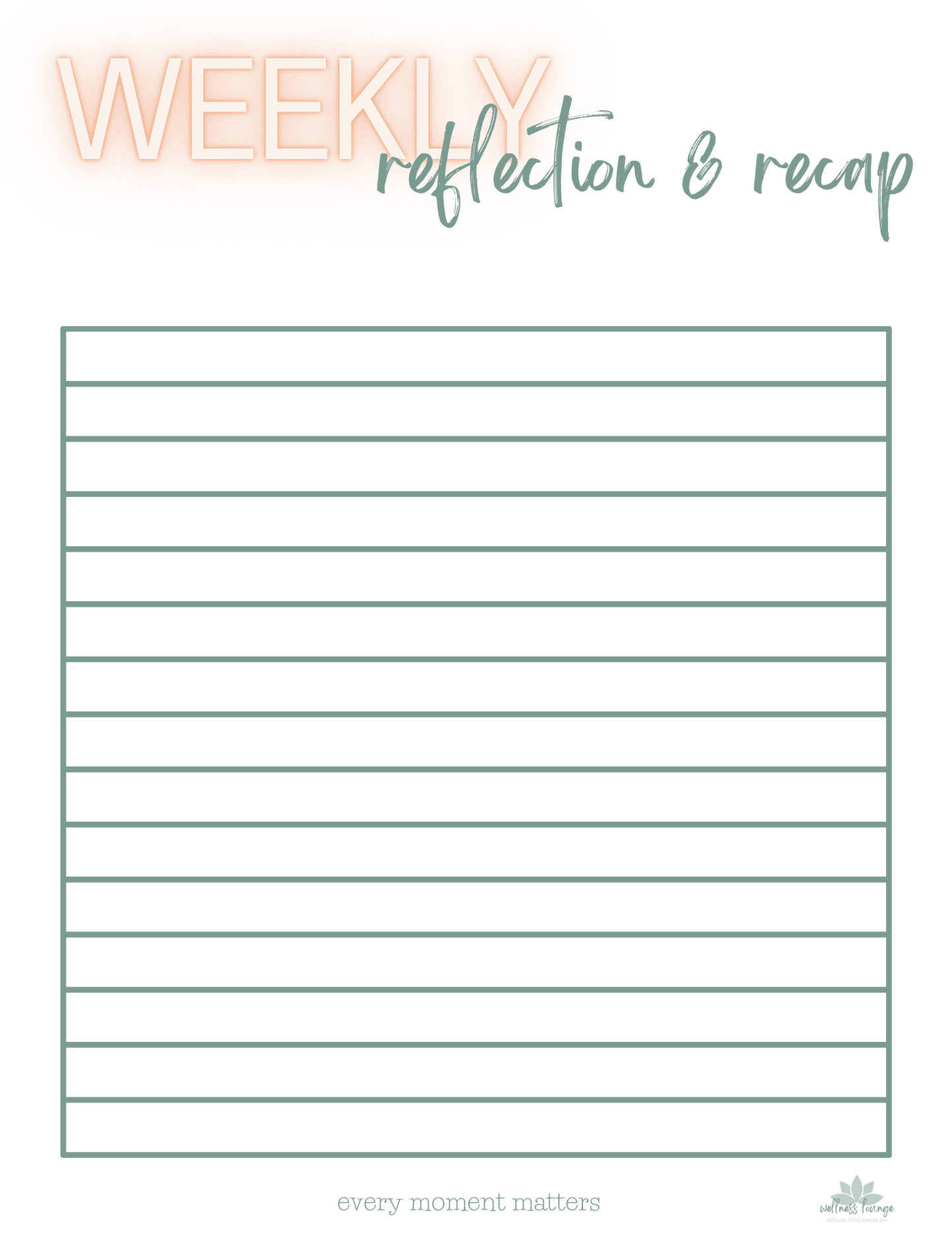 Everyday Wellness - Weekly Planner Bundle – Printable Habit Tracker & Self-Care Organizer - Wellness Lounge