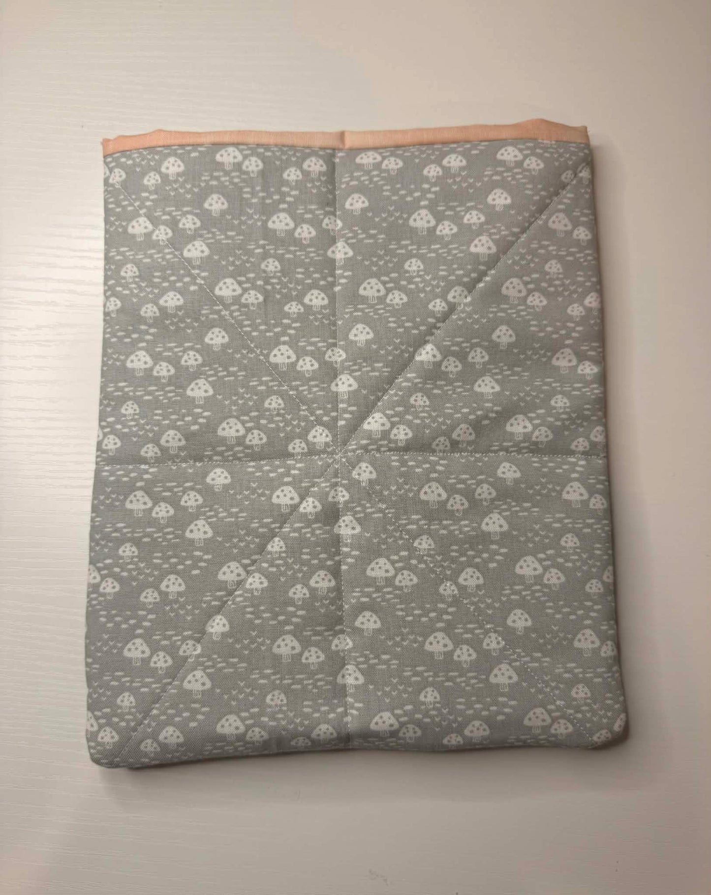 Quilted Book Sleeve - Gray Mushroom