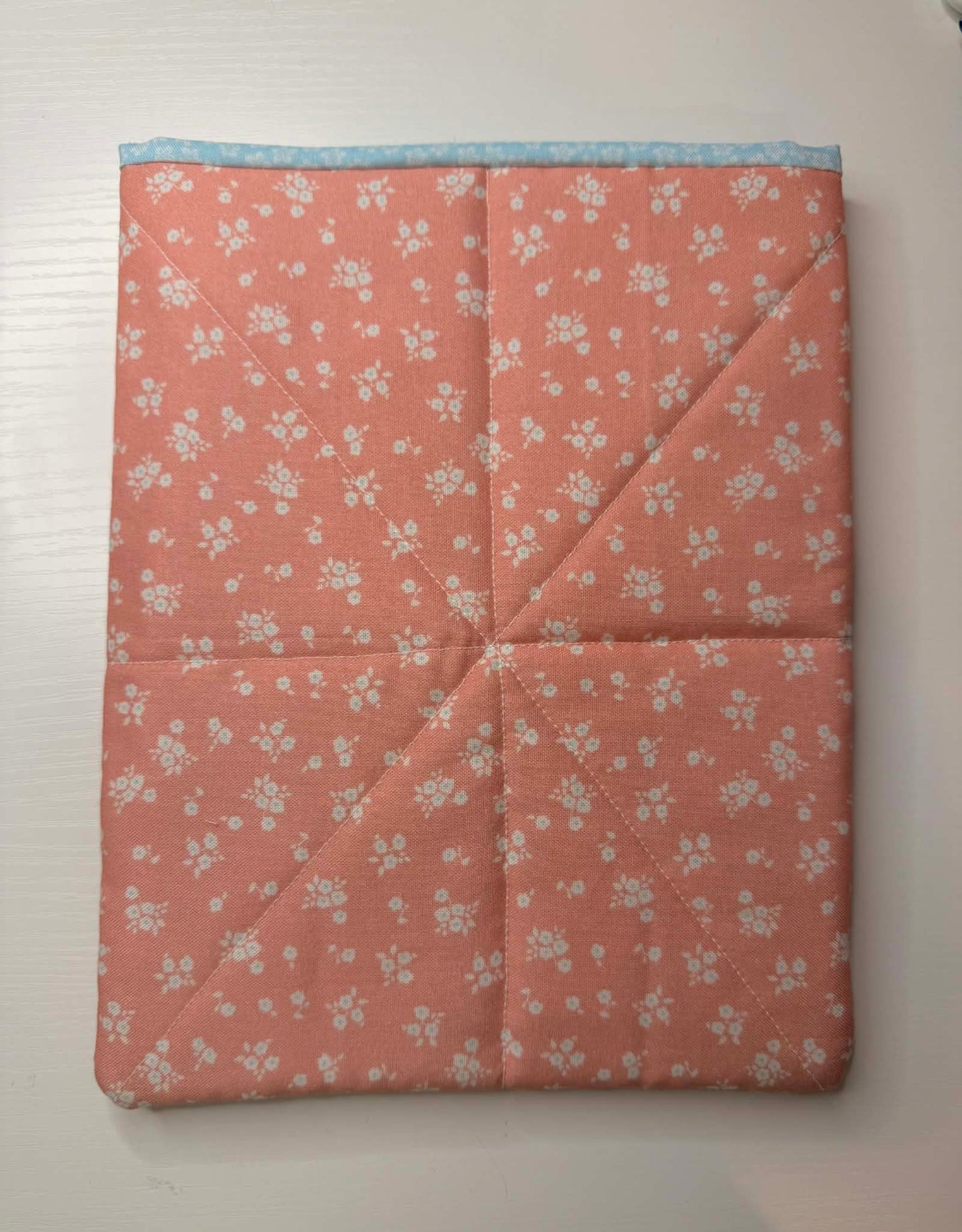 Quilted Book Sleeve ~ Coral Crocus