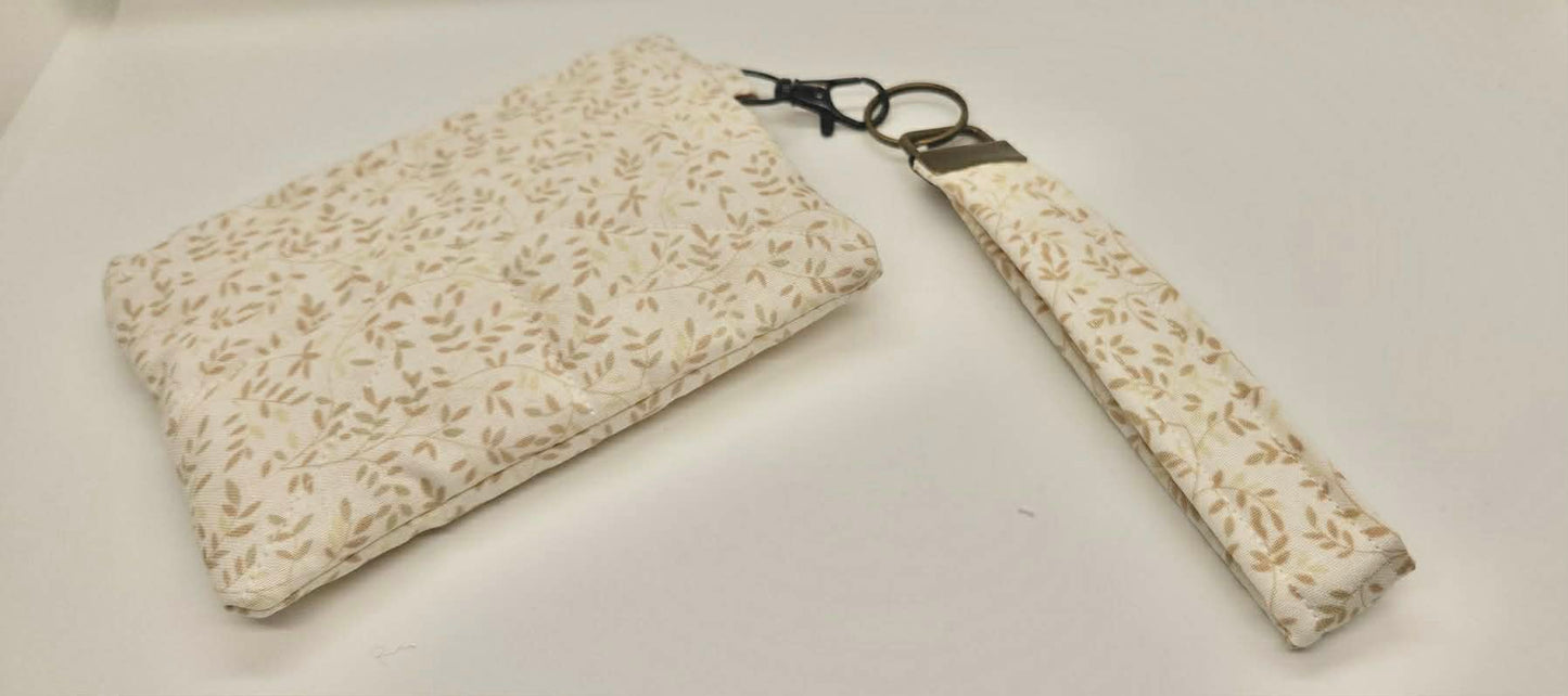 Wristlet Keychain ~ Linen Vines