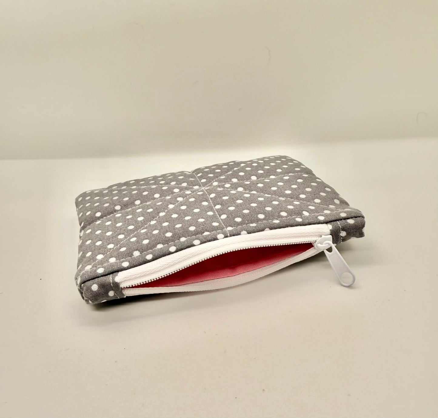 Zipper Pouch ~ Gray Polka Dot