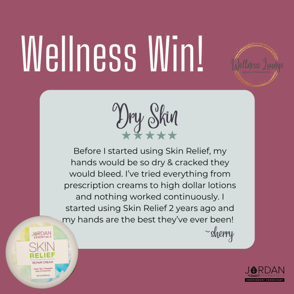 wellness lounge, wellness win, testimonial, dry skin relief