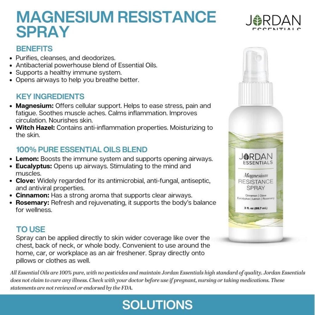 resistance essential oil spray, jordan essentials